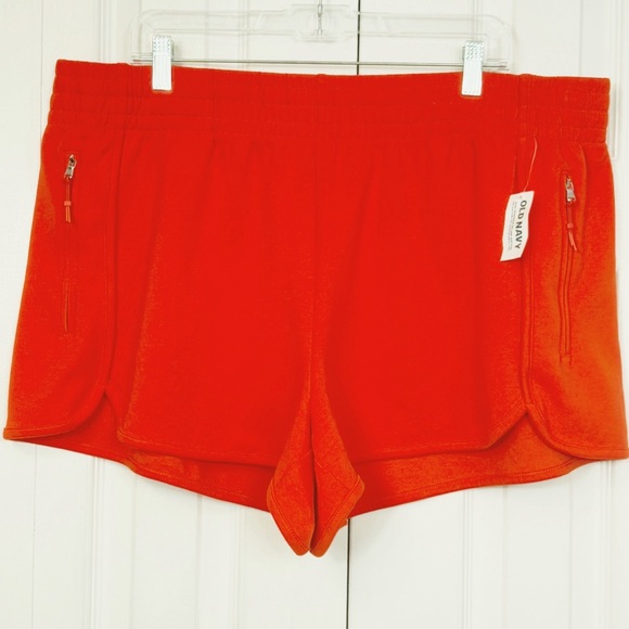 NWT Old Navy Active Orange Dynamic Fleece High-Rise Shorts 2X - Picture 1 of 15